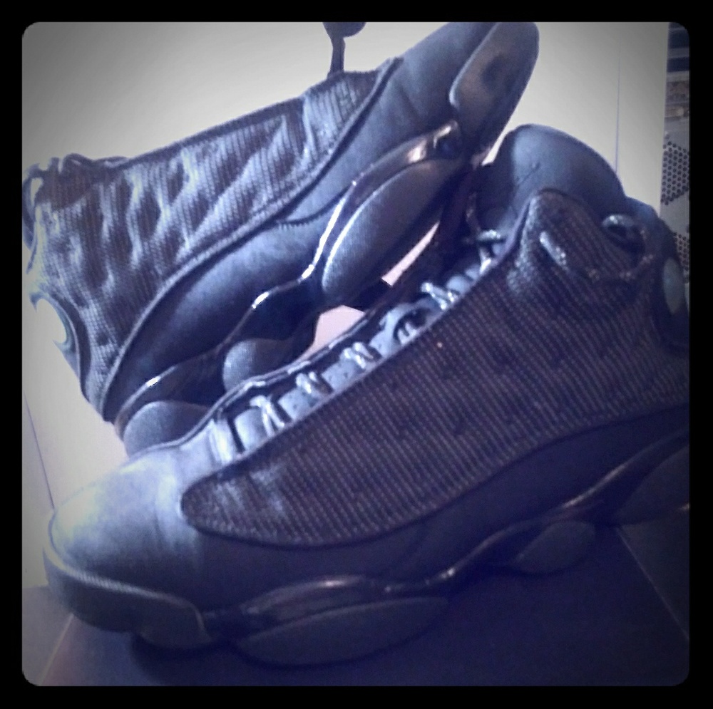 Black Cat Jordans Size 10